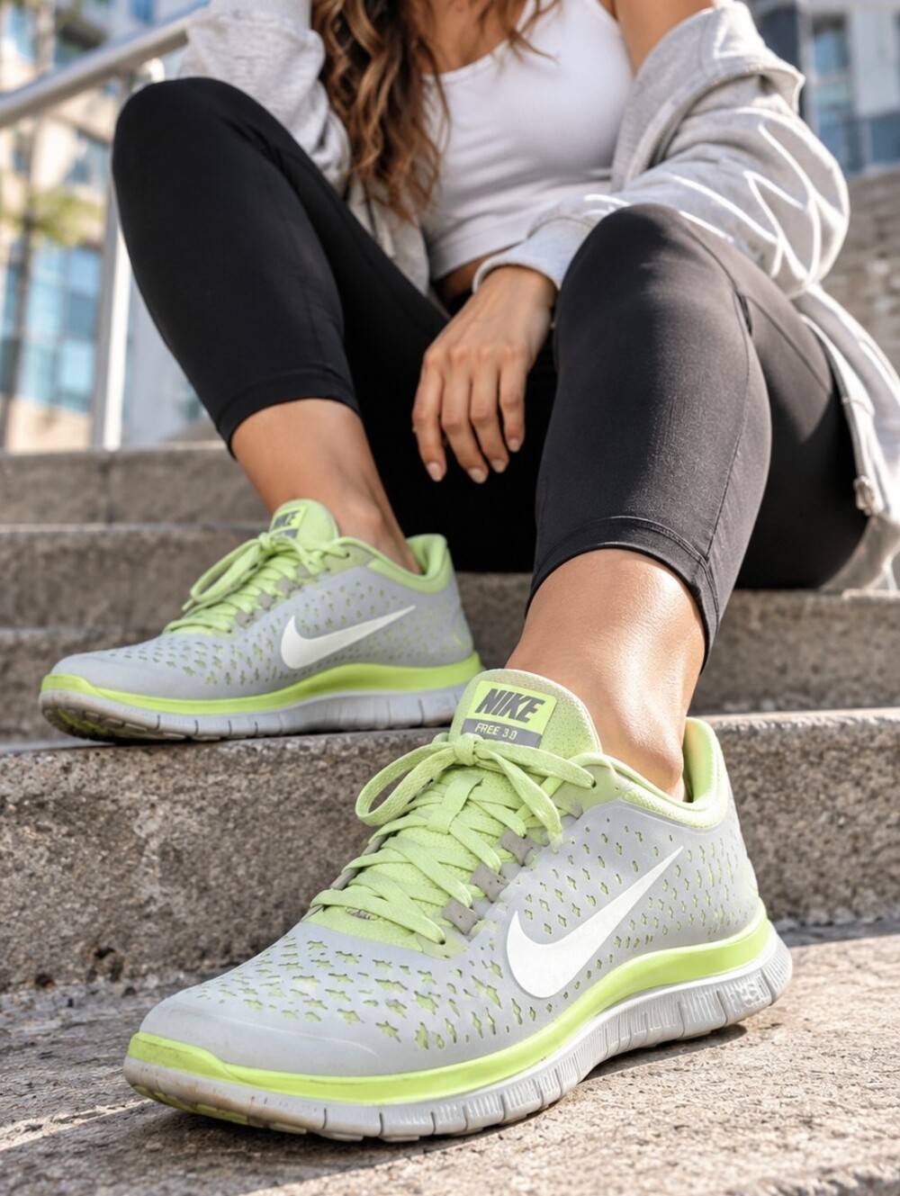 Nike Free 3.0 Running Shoes Women’s Size 7 – Gray & Neon Yellow